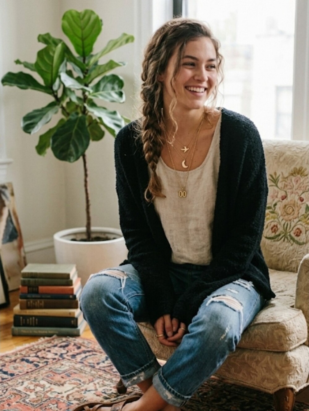 Double Zero Black Cozy Knit Cardigan Sweater